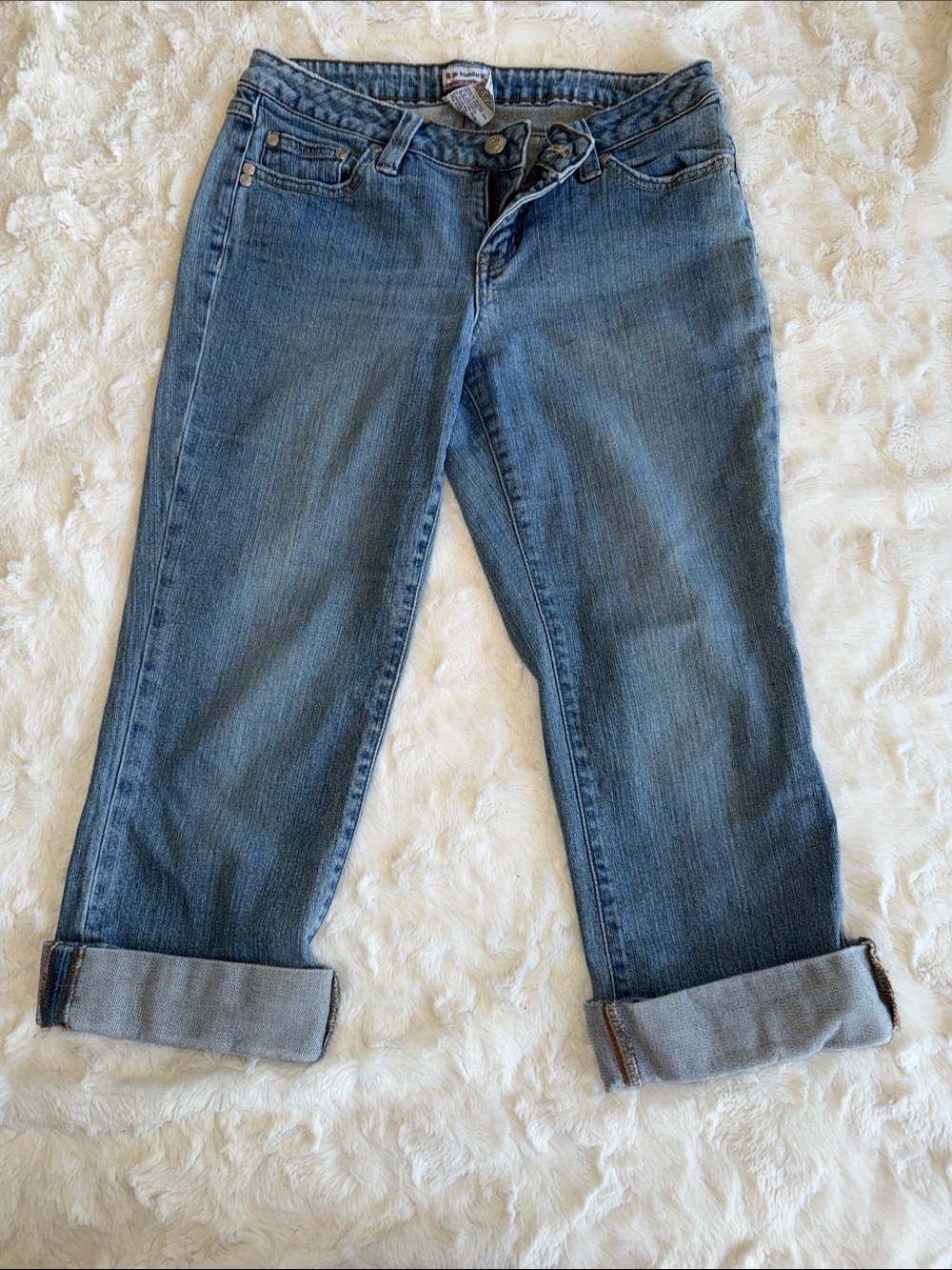 No Boundaries Light Blue Boyfriend Jeans with Rolled Cuffs